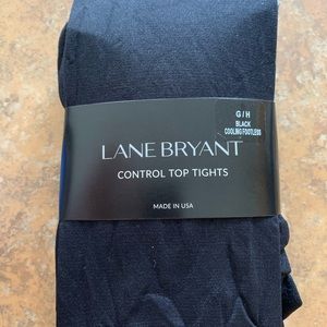 Lane Bryant Black Footless Control Tights *NEW*